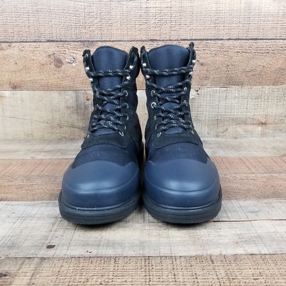 Hunter Original Insulated Commando Men Sz 8 Boot Blue Black Rain Lace Up Lined - Picture 2 of 8